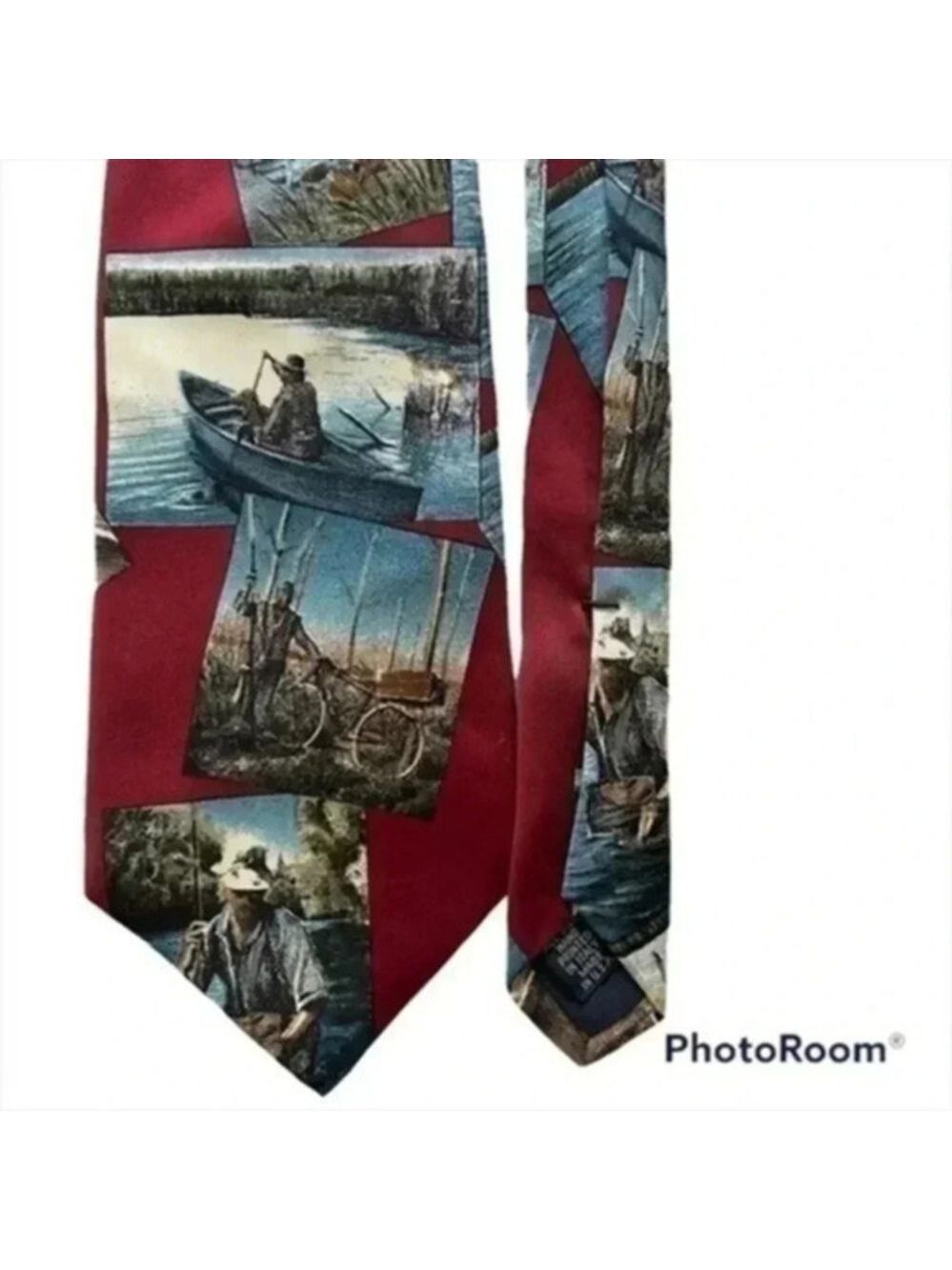 Eddie Bauer Sportsman boating fisherman necktie